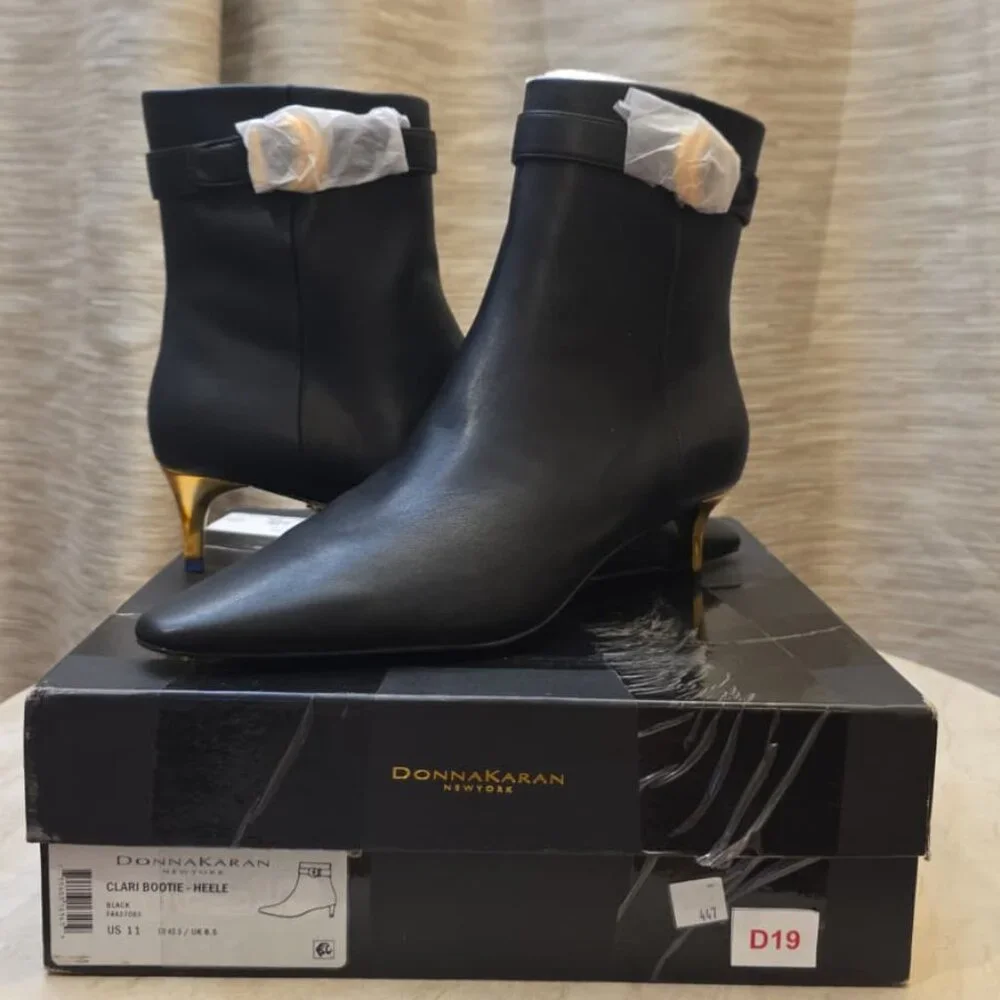Donna Karan New York Womens Clair High Heel Ankle Black Size 11 - D19 - Picture 1 of 3